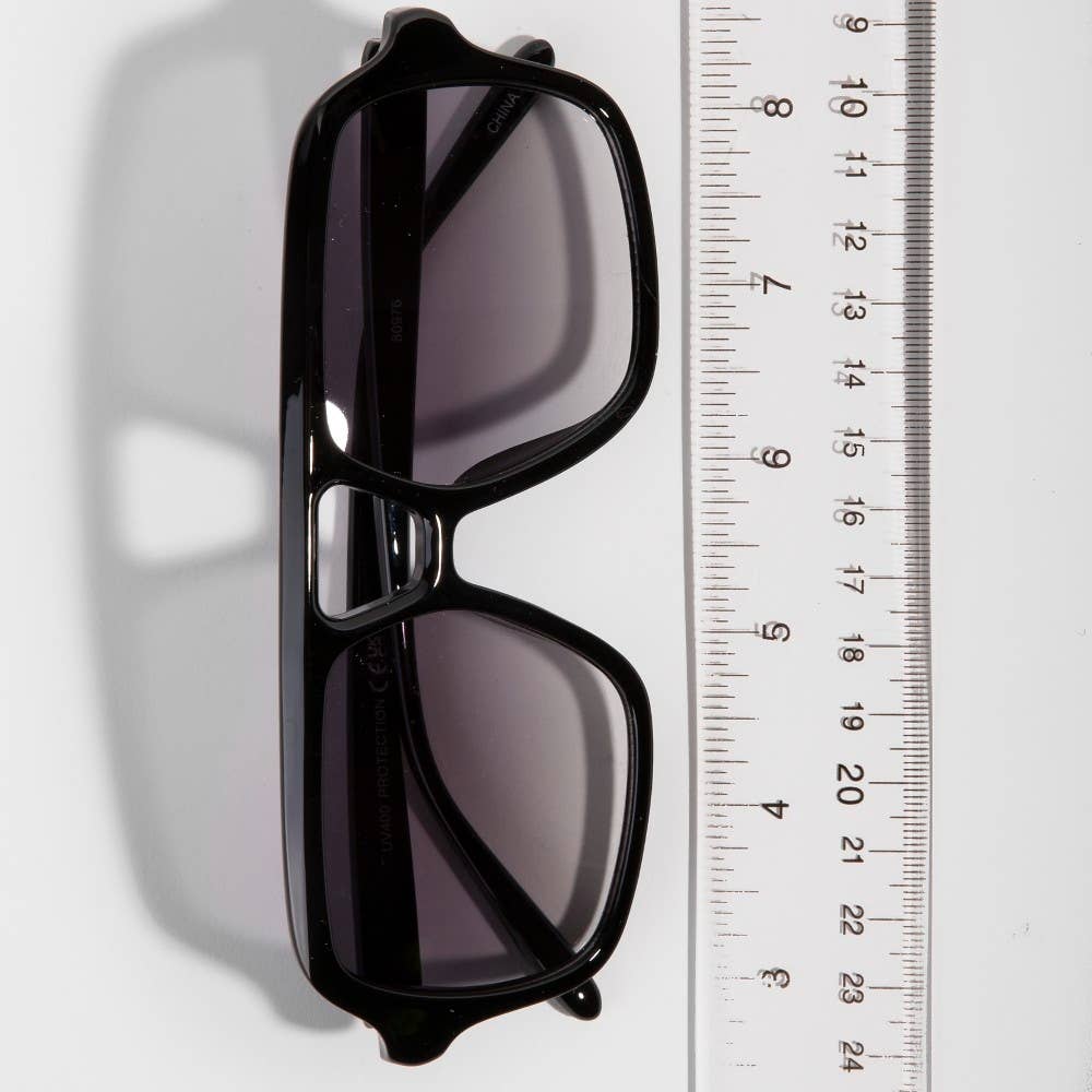 Large Acetate Frame Retro Aviator Sunglasses Set: ASSORTED